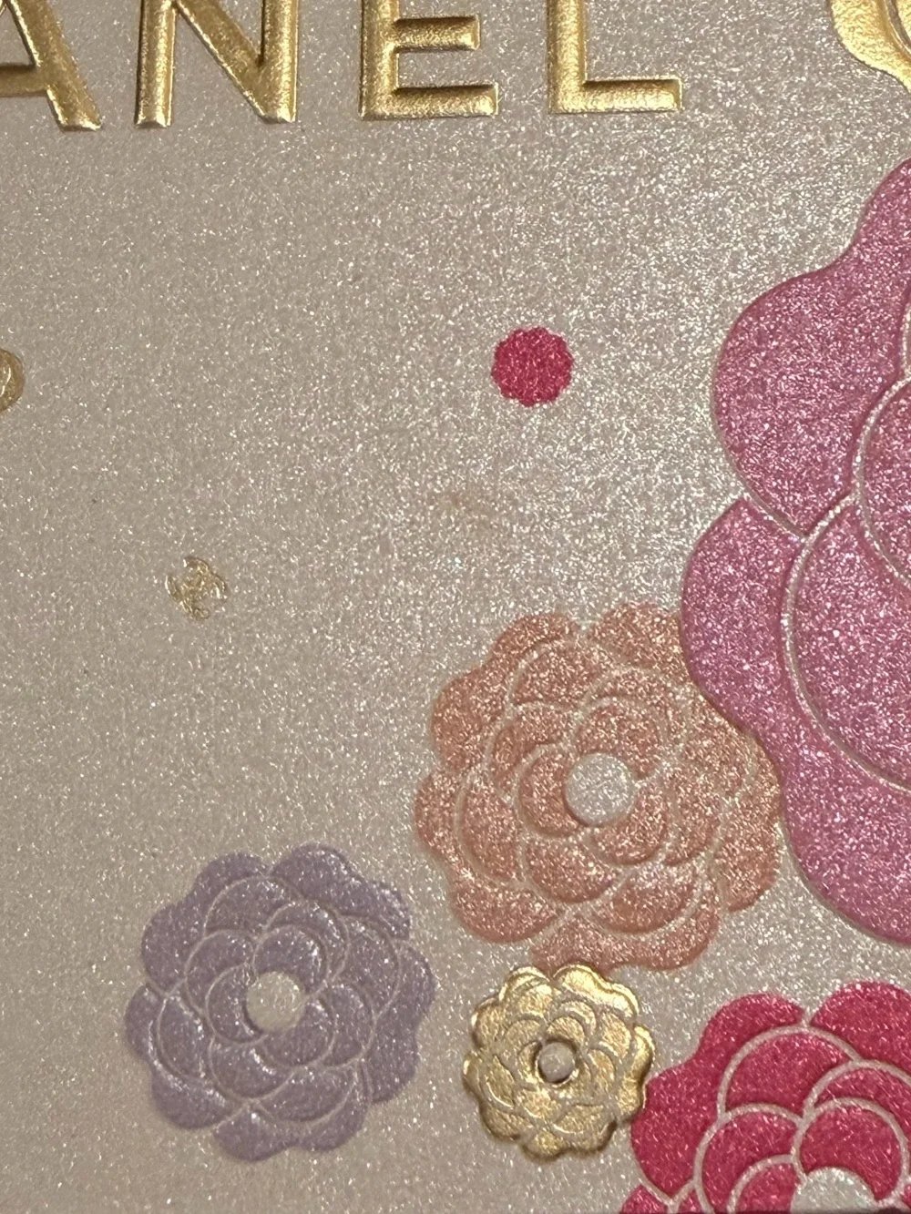 CHANEL Shimmery Pink, Gold, Silver Greeting Card. 🩷🏆🩶🩷🏆🩶